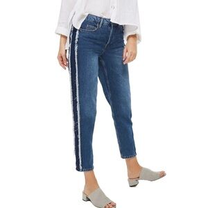 Topshop Hayden Moto side panel cropped jeans